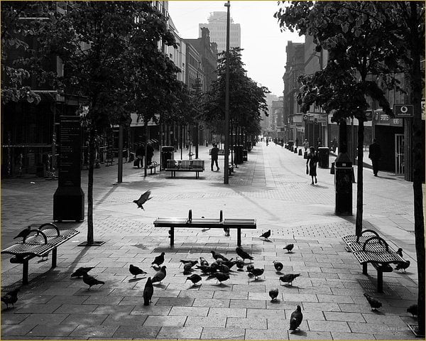 Black and white photography of Suchiehall Street