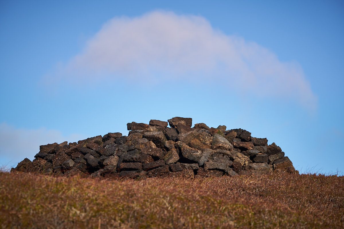 Drying peat for winter burning in homes.